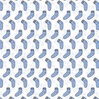 Vector Baby Sock Blue Seamless Pattern