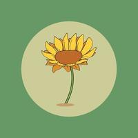 Icon Sunflower Bloom Vector