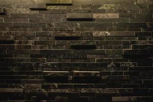 Brown wooden brick wall background, wood textured. photo