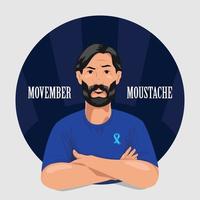 movimiento de bigote movember vector