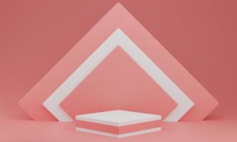 Valentine's Day podium or product stand on pastel pink background with copy space. 3d rendering. photo
