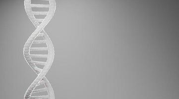 White DNA structure abstract on grey background, 3D rendering. photo