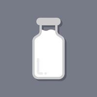 botella de leche sobre fondo gris, icono, vector, ilustración. vector