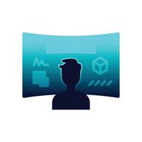 Virtual Reality Screen, Icon, Vector, Illustration. vector