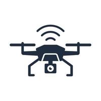 Drone with a camera icon, Flat design element. vector