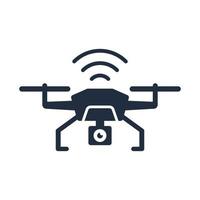 Drone with a camera icon, Flat design element. vector