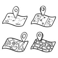 Hand drawn location icon in doodle style vector