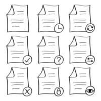 hand drawn Document Flow Management icon in doodle style vector