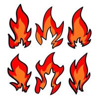 Hand drawn fire icon illustration vector