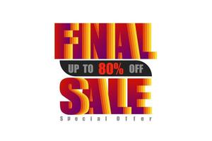 final sale up to 80 percent special offer colorful tone vector illustration eps10