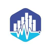 Finance pulse logo. Heart beat finance logo design icon. stats pulse logo design template. vector