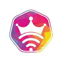 King Wifi Logo template Vector. Crown and wifi vector logo template.