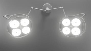 Two of surgery lights in operation room. 3d rendering photo
