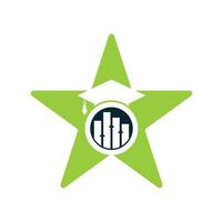 Education hat finance star shape concept logo design vector icon. Education logo design and investment logo.