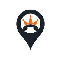 King call gps shape vector logo design. Handset and crown icon design.