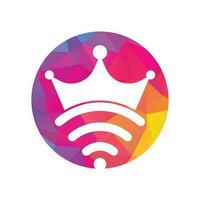 King Wifi Logo template Vector. Crown and wifi vector logo template.