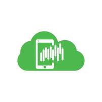 Phone Stats cloud shape concept logo design template. Mobile finance logo icon design vector. vector