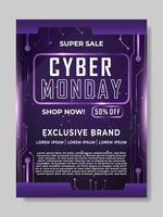 plantilla de cartel de cyber monday vector