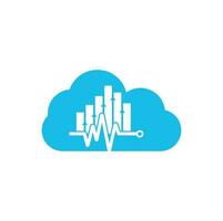 Finance pulse cloud shape concept logo. Heart beat finance logo design icon. stats pulse logo design template. vector