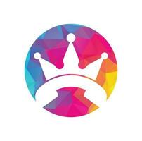 King call vector logo design. Handset and crown icon design.