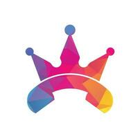 King call vector logo design. Handset and crown icon design.