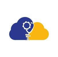 Gear Medical cloud shape concept Logo Template Design Vector. Stethoscope Cogwheel Mechanism Icon Vector. vector