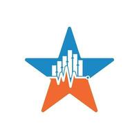 Finance pulse star shape concept logo. Heart beat finance logo design icon. stats pulse logo design template. vector