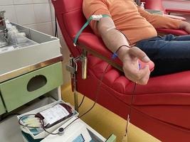 Donating blood view photo