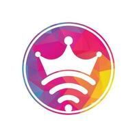 King Wifi Logo template Vector. Crown and wifi vector logo template.