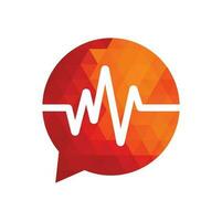 Health Consult logo designs concept. Medical logo and Heartbeat Waves in Chat Icon Logo Template vector