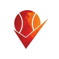 Compruebe el diseño del logotipo del vector de tenis. pelota de tenis y logotipo de icono de garrapata.