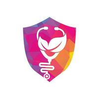 Health stethoscope vector logo design. Stethoscope with leaf icon vector design.