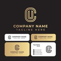 Letter CU Outline Logo, suitable for any business or personal identity. vector