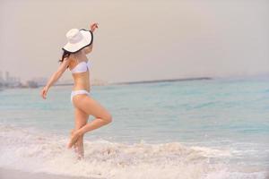 happy woman enjoy summer vacation photo