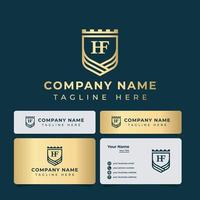 Letter HF Monogram Shield King Logo, suitable for any business. vector