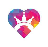 King call heart shape vector logo design. Handset and crown icon design.