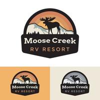 logo al aire libre de moose creek, adecuado para cualquier negocio al aire libre. vector