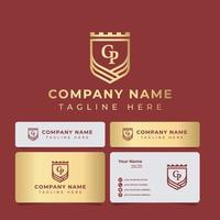 Letter GP Monogram Shield King Logo, suitable for any business. vector