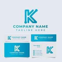 logotipo de tecnología de letra k, adecuado para cualquier negocio de tecnología. vector