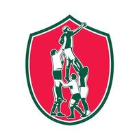 escudo de captura del lineout de rugby vector