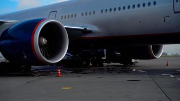 MOSCOW, RUSSIAN FEDERATION JULY 15, 2017 - Preparing the plane for boarding passengers and departure, Sheremetyevo airport SVO UUEE video