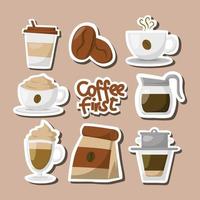 Journal Template Coffee Sticker vector