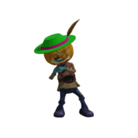 pose de monstruo de calabaza halloween png