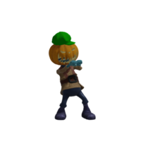 citrouille monstre pose halloween png