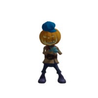 pose de monstruo de calabaza halloween png