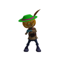 pose de monstruo de calabaza halloween png