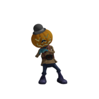 Pumpkin monsters dancing png