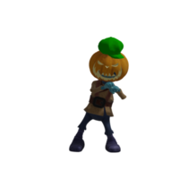 citrouille monstre pose halloween png