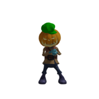 pose de monstruo de calabaza halloween png