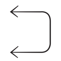 flecha de arte de línea con línea delgada negra. png con fondo transparente.